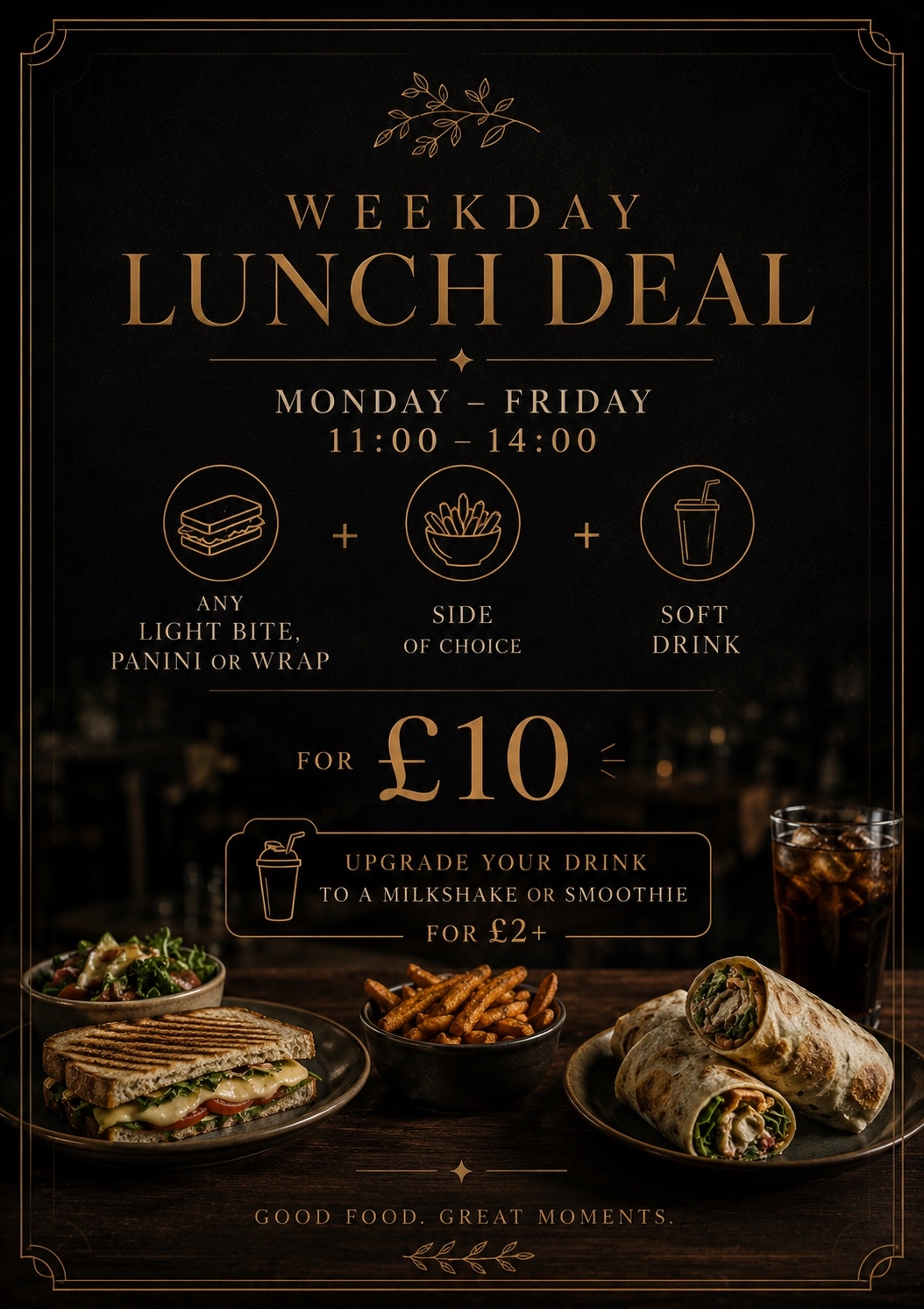 Weekday lunch deal poster for Nuvit Café & Bistro